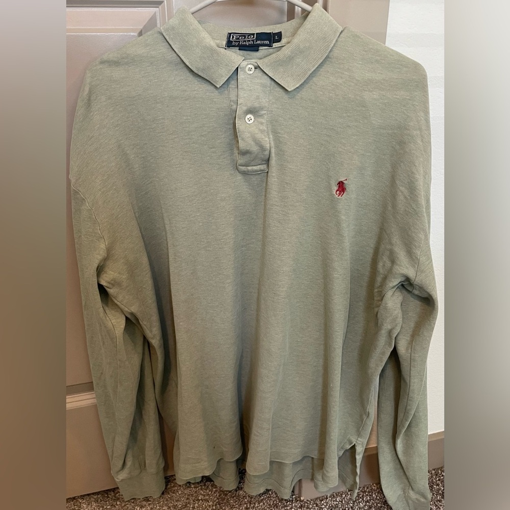Polo by Ralph Lauren Men's Green Long Sleeve Shirt